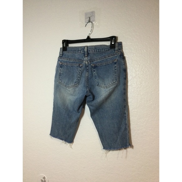 Long and Lean CapriJeans Denim Cropped Frayed Casual Everyday‎ Blue Size 8-10 - Picture 7 of 9